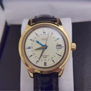 Gold and Black Men's GMT Watch